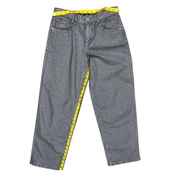 Wild Fable Gray + Silver Metallic 90s Relaxed Straight Jeans NWT Size 4 - Picture 5 of 10